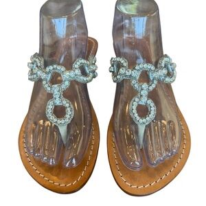 Tommy Bahama Clear Bling Rhinestone Sandals Size 8